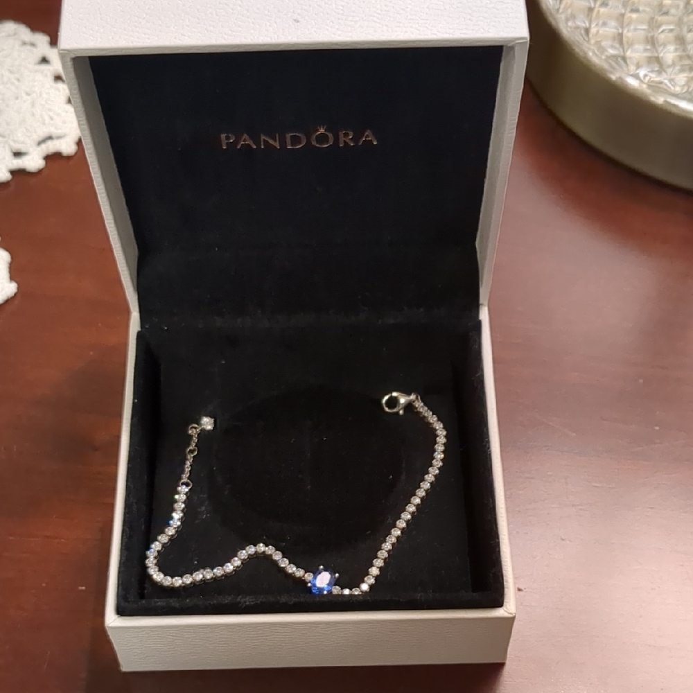 Pandora Silver and Blue Bracelet